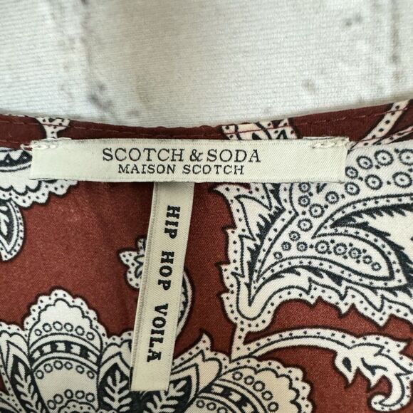 Scotch and Soda Womens M Hip Hop Voila Short Sleeve Mixed Print Mini Dress - Picture 7 of 16